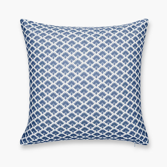 Evora Indoor Outdoor Throw Pillow Cover, Ravenala Palm Tree, Azure Blue, 20"x20"