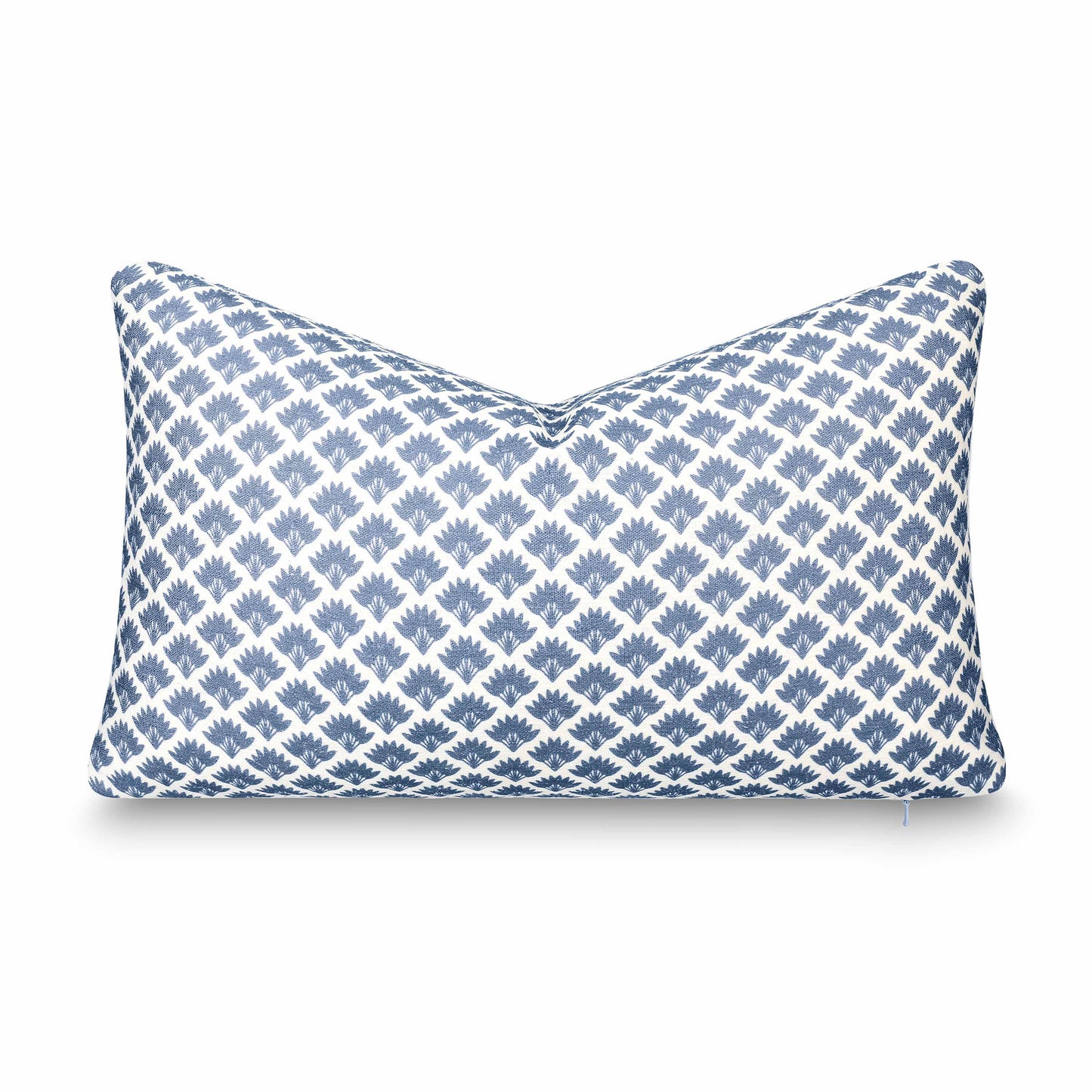 Evora Indoor Outdoor Lumbar Pillow Cover, Ravenala Palm Tree, Azure Blue, 12"x20"
