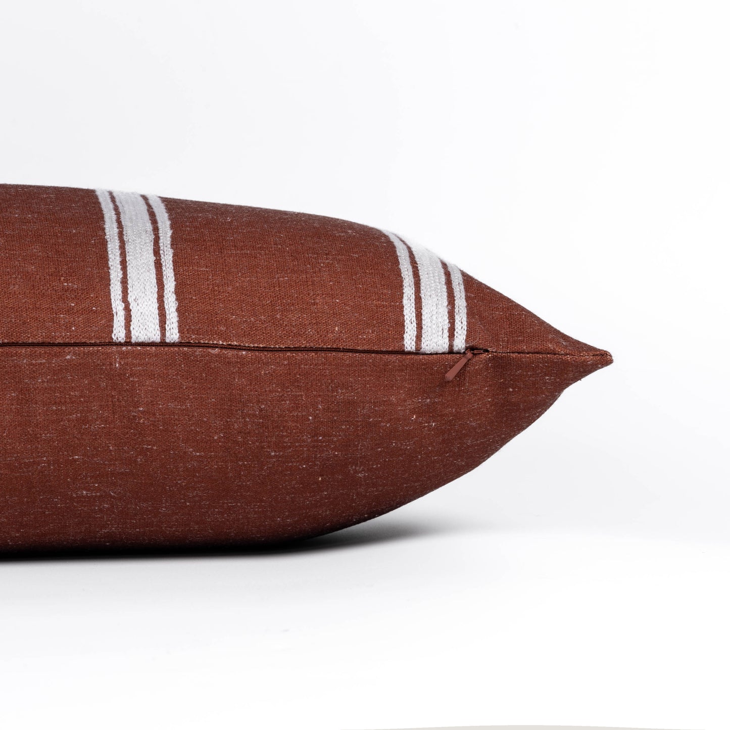Elowen Indoor Outdoor Throw Pillow Cover, Stripes, Rust Orange White, 20"x20"