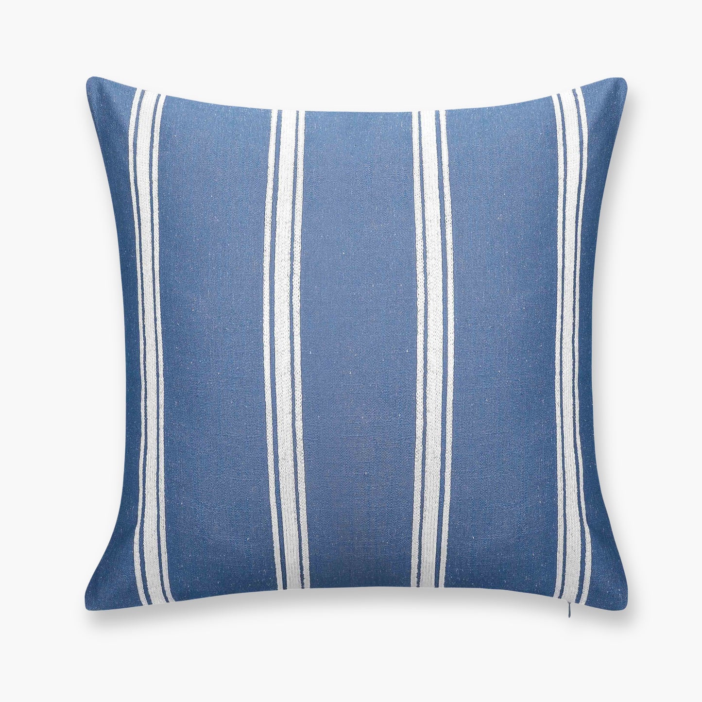 Elowen Indoor Outdoor Throw Pillow Cover, Stripes, Azure Blue White, 20"x20"