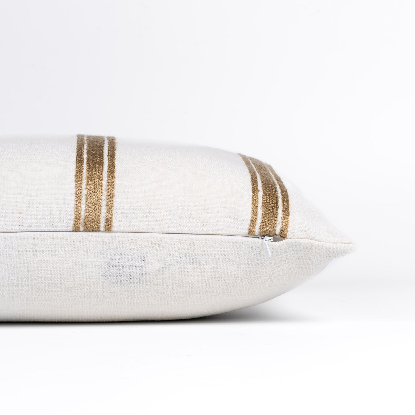 Elowen Indoor Outdoor Lumbar Pillow Cover, Stripes, Neutral Ivory Cream, 12"x20"