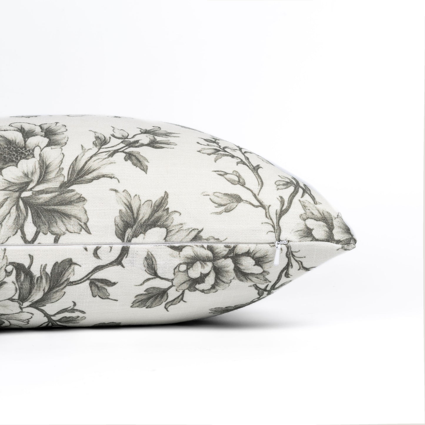 Jouel Indoor Outdoor Lumbar Pillow Cover, Vintage Chinoiserie Floral, Oliver Green, 12"x20"