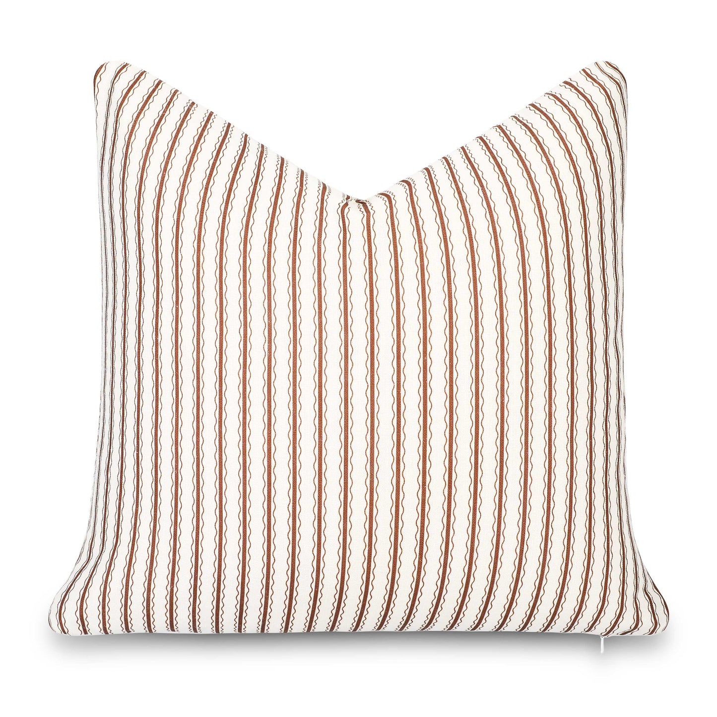 Liora Indoor Outdoor Throw Pillow Cover, Wave Stripes, Cocoa Brown, 22"x22"