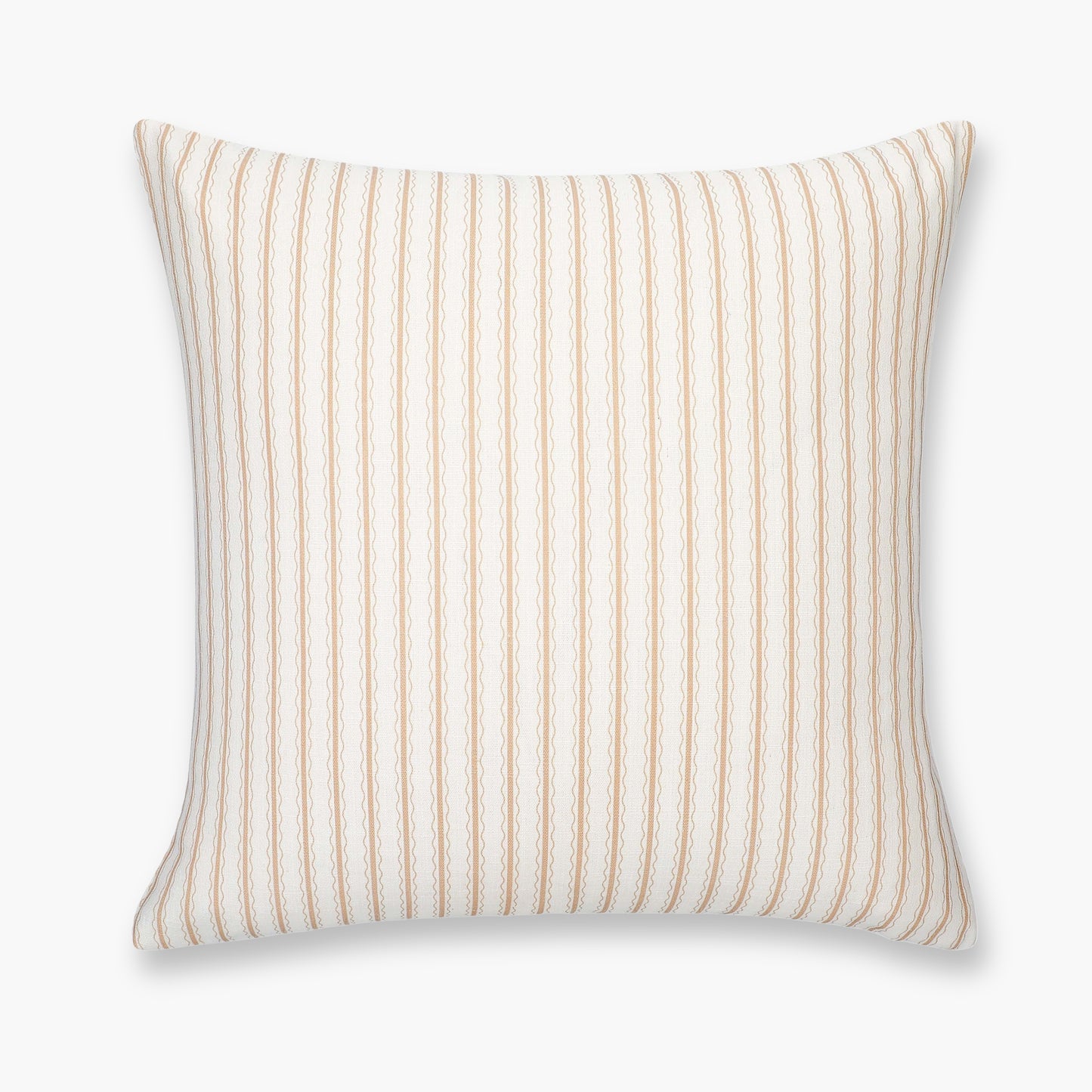 Liora Indoor Outdoor Throw Pillow Cover, Wave Stripes, Ivory Cream Tan, 22"x22"