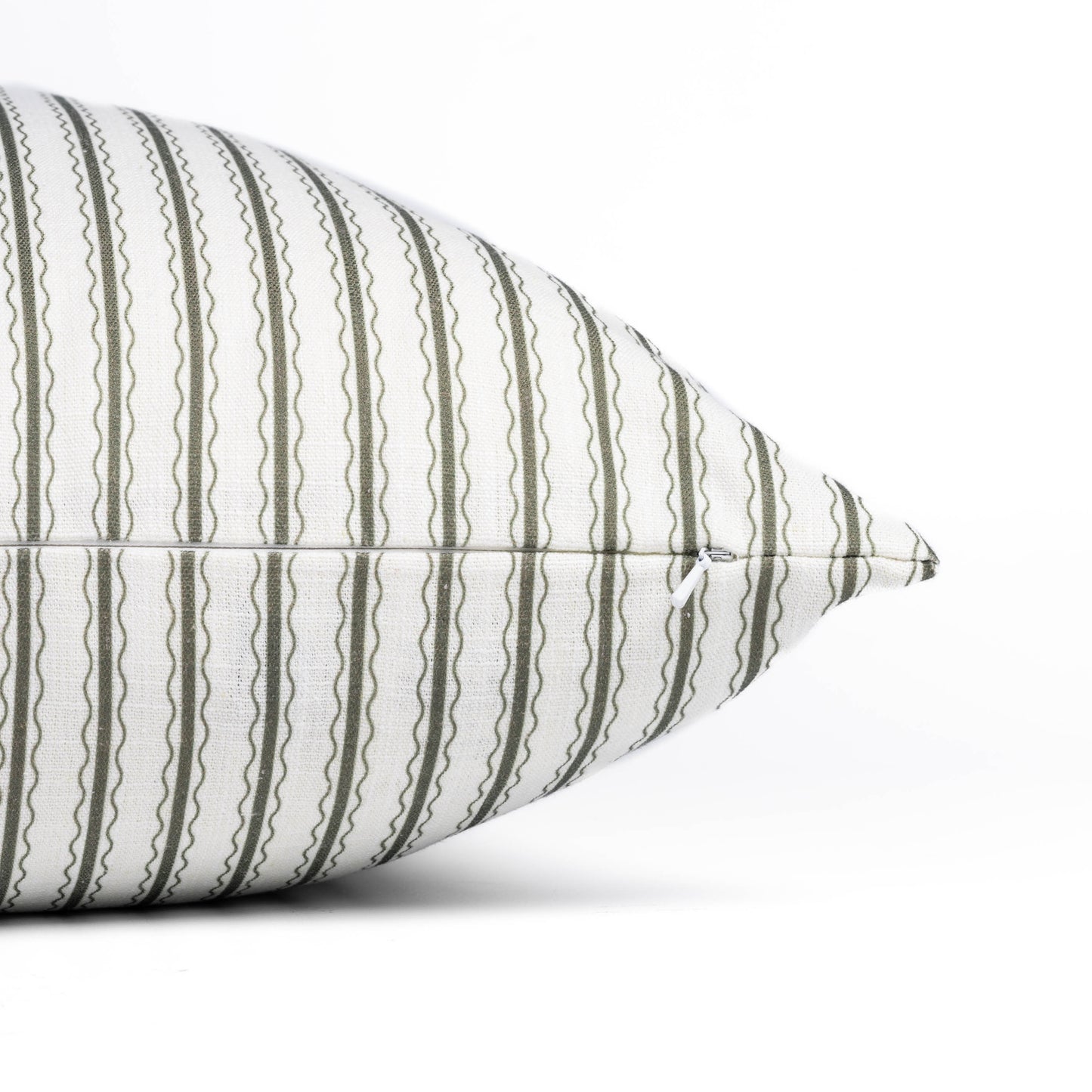 Liora Indoor Outdoor Throw Pillow Cover, Wave Stripes, Oliver Green, 22"x22"