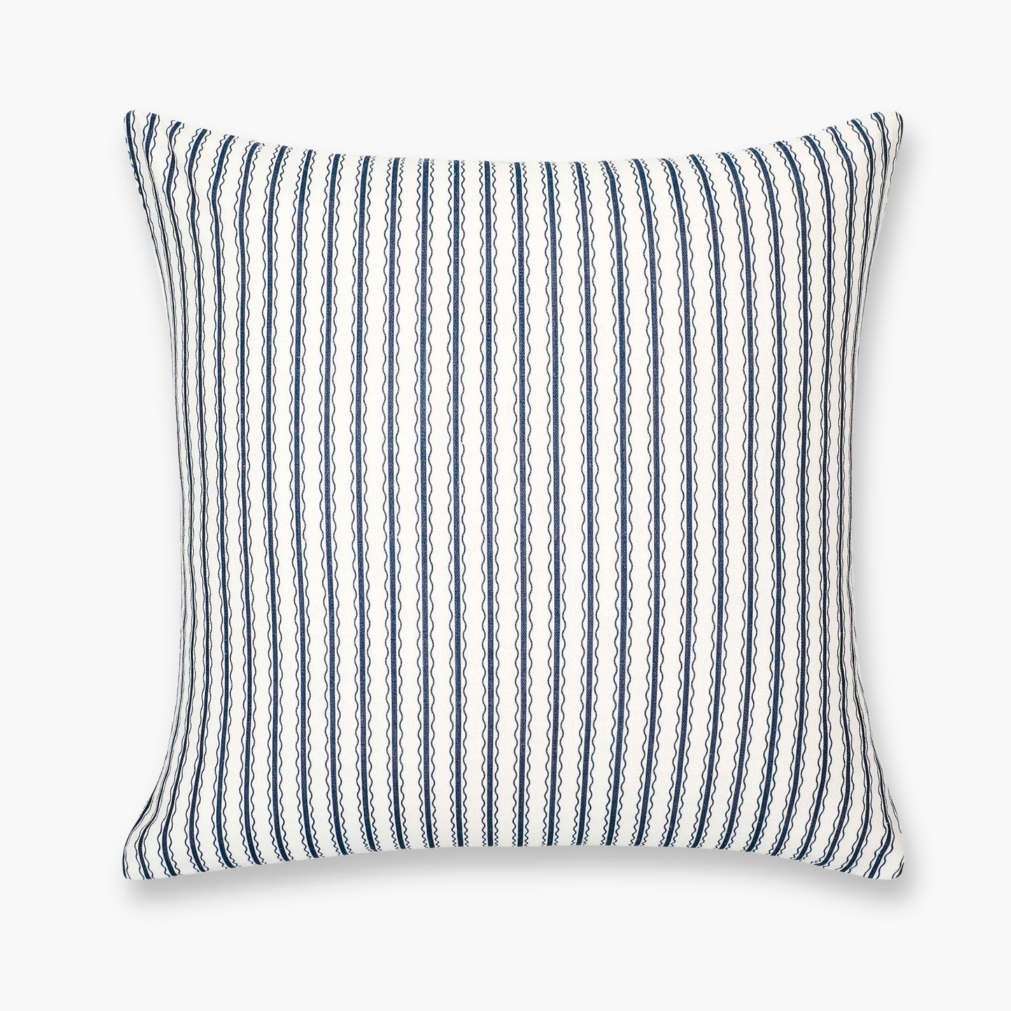 Liora Indoor Outdoor Throw Pillow Cover, Wave Stripes, Dark Navy, 22"x22"