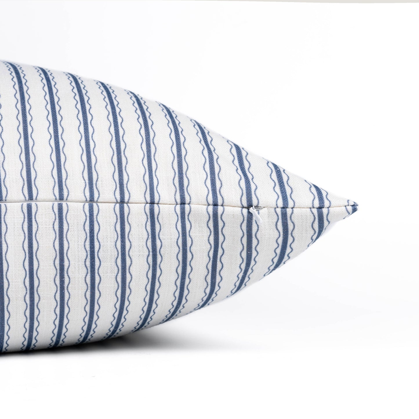 Liora Indoor Outdoor Throw Pillow Cover, Wave Stripes, Azure Blue, 22"x22"