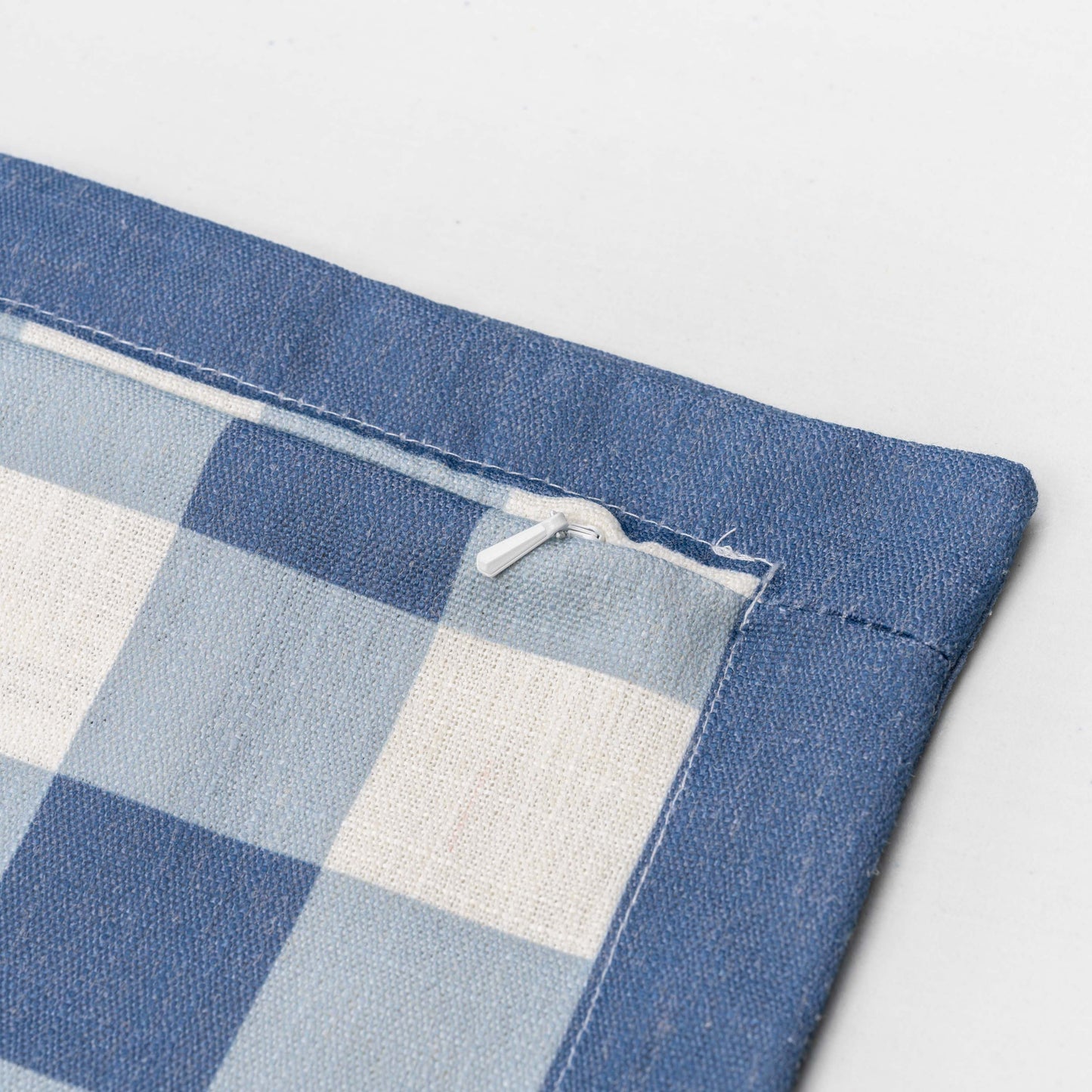 Sophie Indoor Outdoor Throw Pillow Cover, Gingham, Azure Blue, 22"x22"