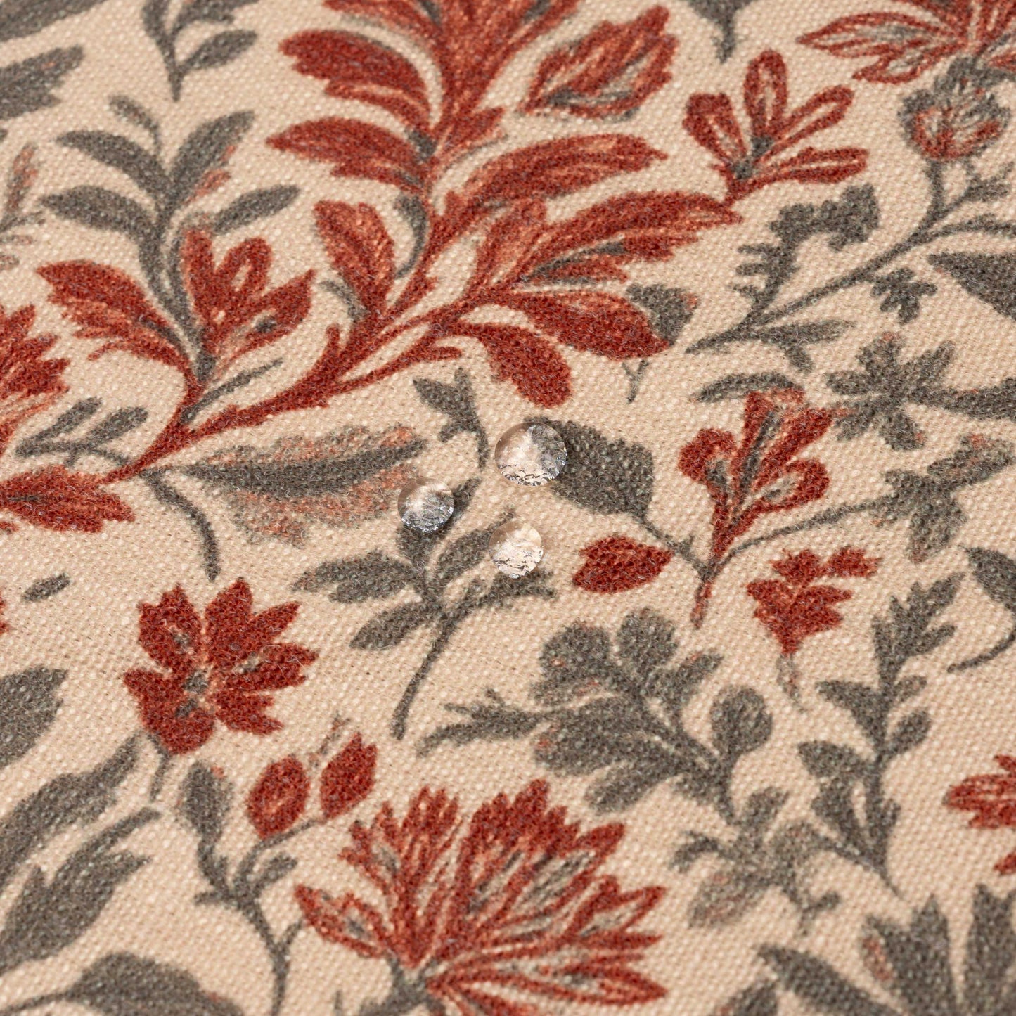 Auvin Indoor Outdoor Throw Pillow Cover, Sketch Botanical Flowers and Leaves, Rust Orange, 20"x20"