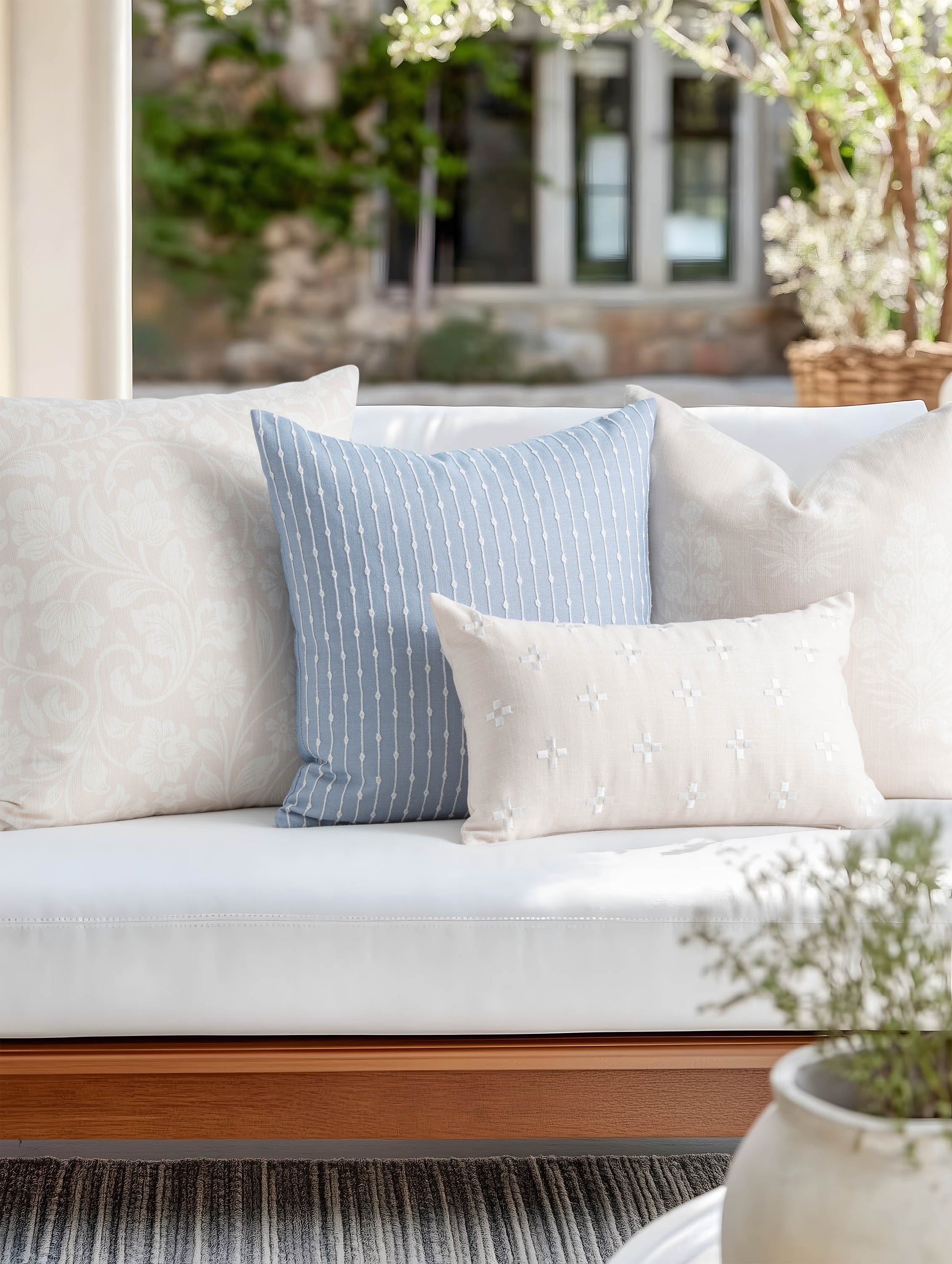 Light Blue Cushion Cover