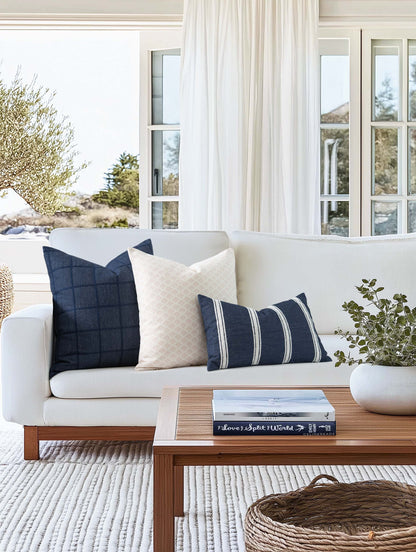 Embroidered outdoor pillow