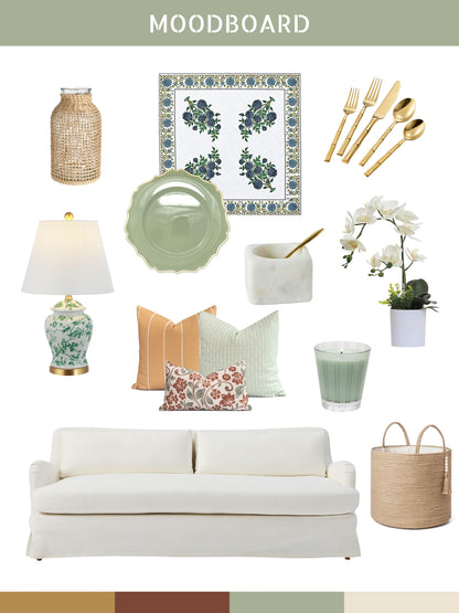 Embroidered outdoor pillow