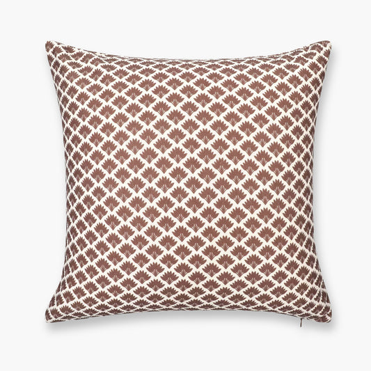 Evora Indoor Outdoor Throw Pillow Cover, Ravenala Palm Tree, Cocoa Brown, 20"x20"