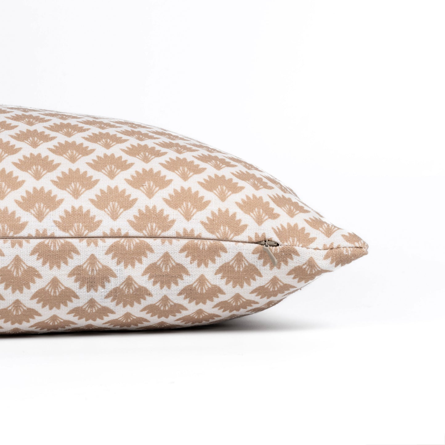 Evora Indoor Outdoor Lumbar Pillow Cover, Ravenala Palm Tree, Ivory Cream Tan, 12"x20"