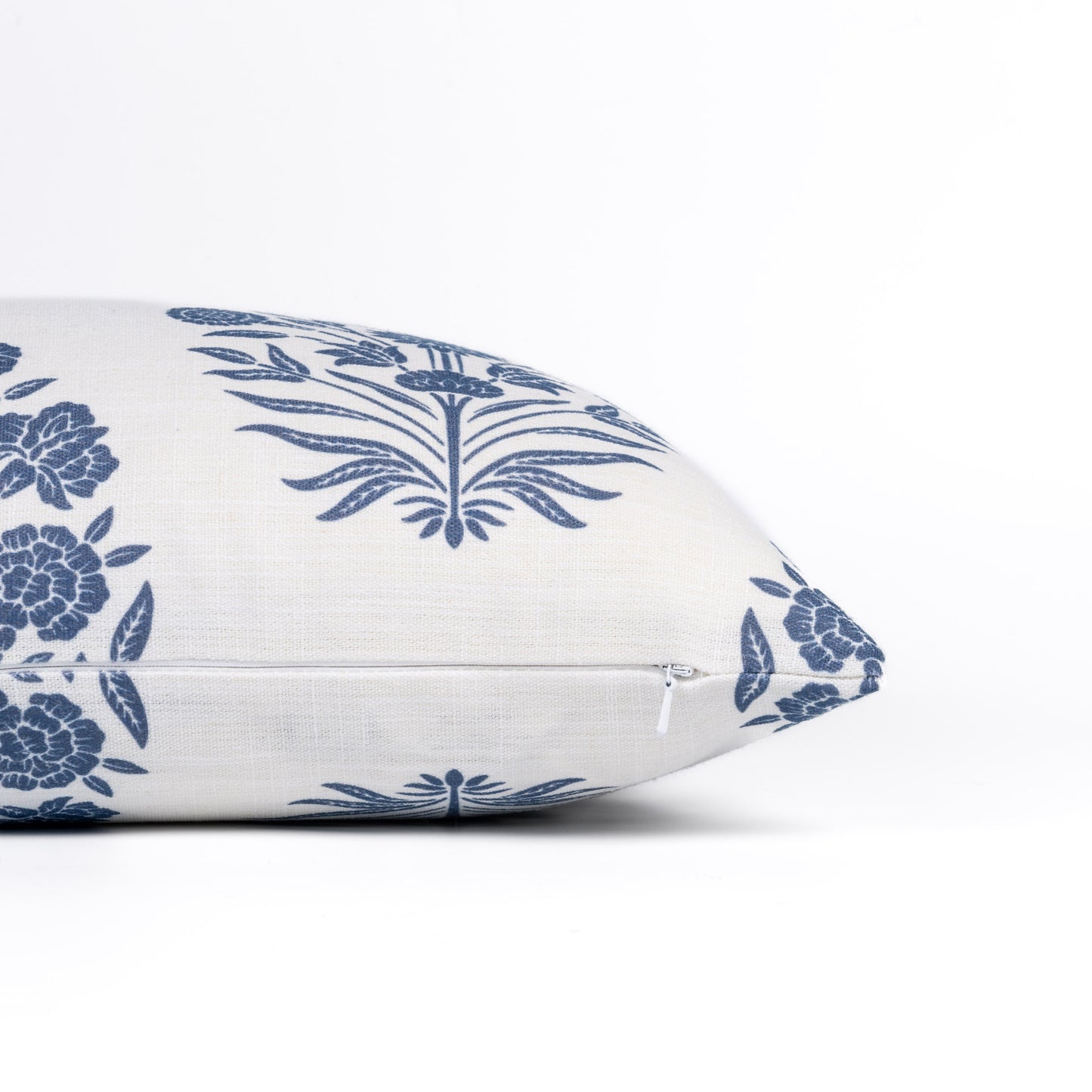 Calista Indoor Outdoor Throw Pillow Cover, Floral, Azure Blue, 20"x20"