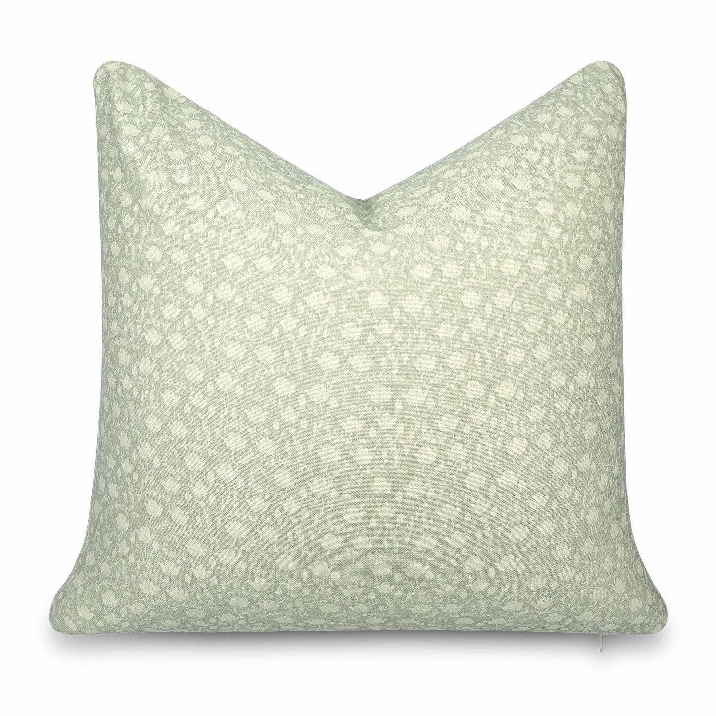 Alessia Indoor Outdoor Throw Pillow Cover, Botanical Flowers and Leaves, Light Green, 22"x22"