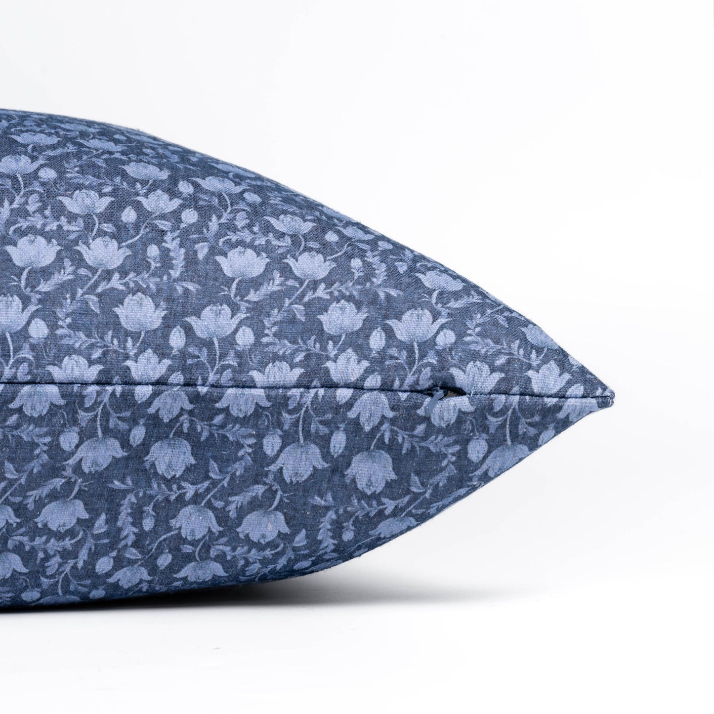Alessia Indoor Outdoor Throw Pillow Cover, Botanical Flowers and Leaves, Azure Blue, 22"x22"