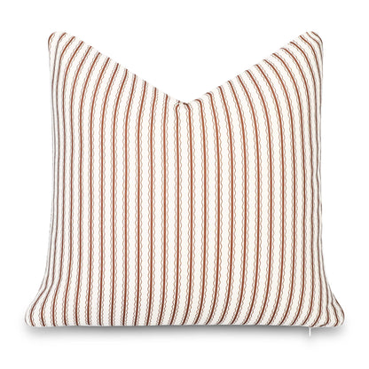Liora Indoor Outdoor Throw Pillow Cover, Wave Stripes, Cocoa Brown, 22"x22"