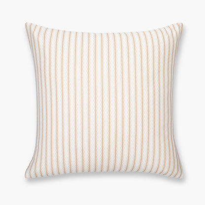 Liora Indoor Outdoor Throw Pillow Cover, Wave Stripes, Ivory Cream Tan, 22"x22"