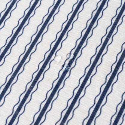 Liora Indoor Outdoor Throw Pillow Cover, Wave Stripes, Dark Navy, 22"x22"