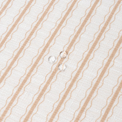 Liora Indoor Outdoor Lumbar Pillow Cover, Wave Stripes, Ivory Cream Tan, 12"x20"