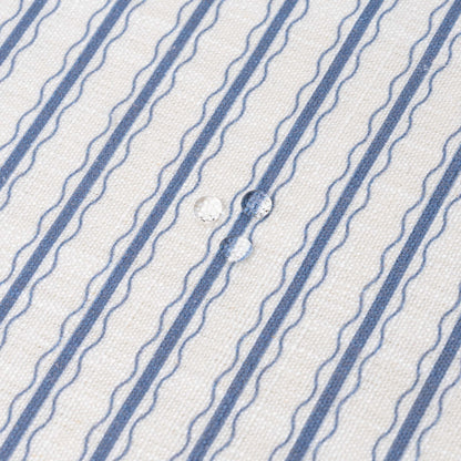 Liora Indoor Outdoor Lumbar Pillow Cover, Wave Stripes, Azure Blue, 12"x20"