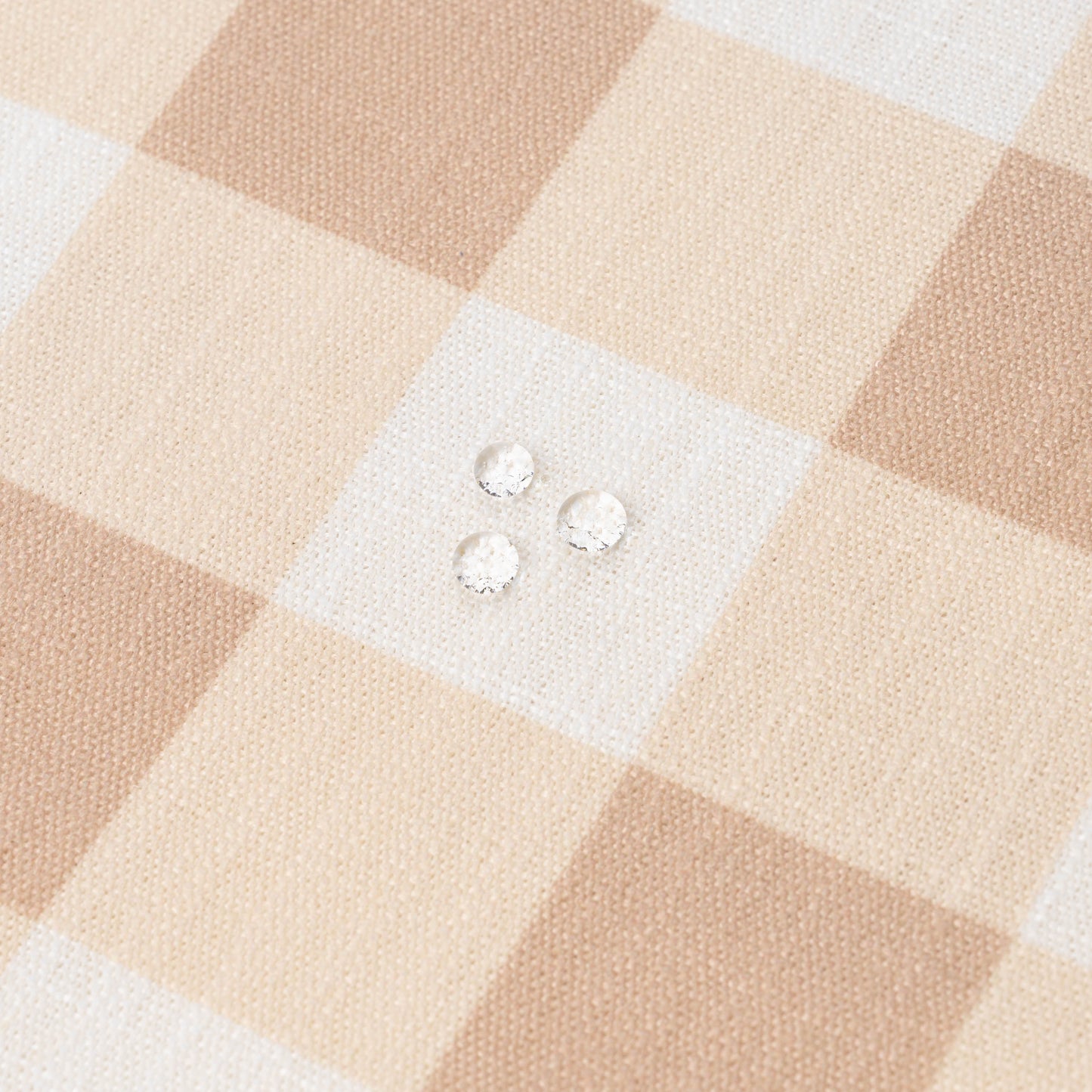 Sophie Indoor Outdoor Throw Pillow Cover, Gingham, Ivory Cream Tan, 22"x22"