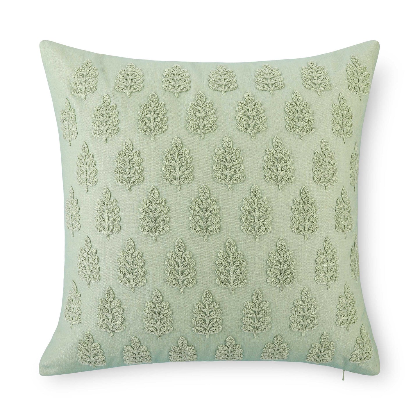 Marigny Indoor Outdoor Throw Pillow Cover, Leaves, Light Green, 20"x20"