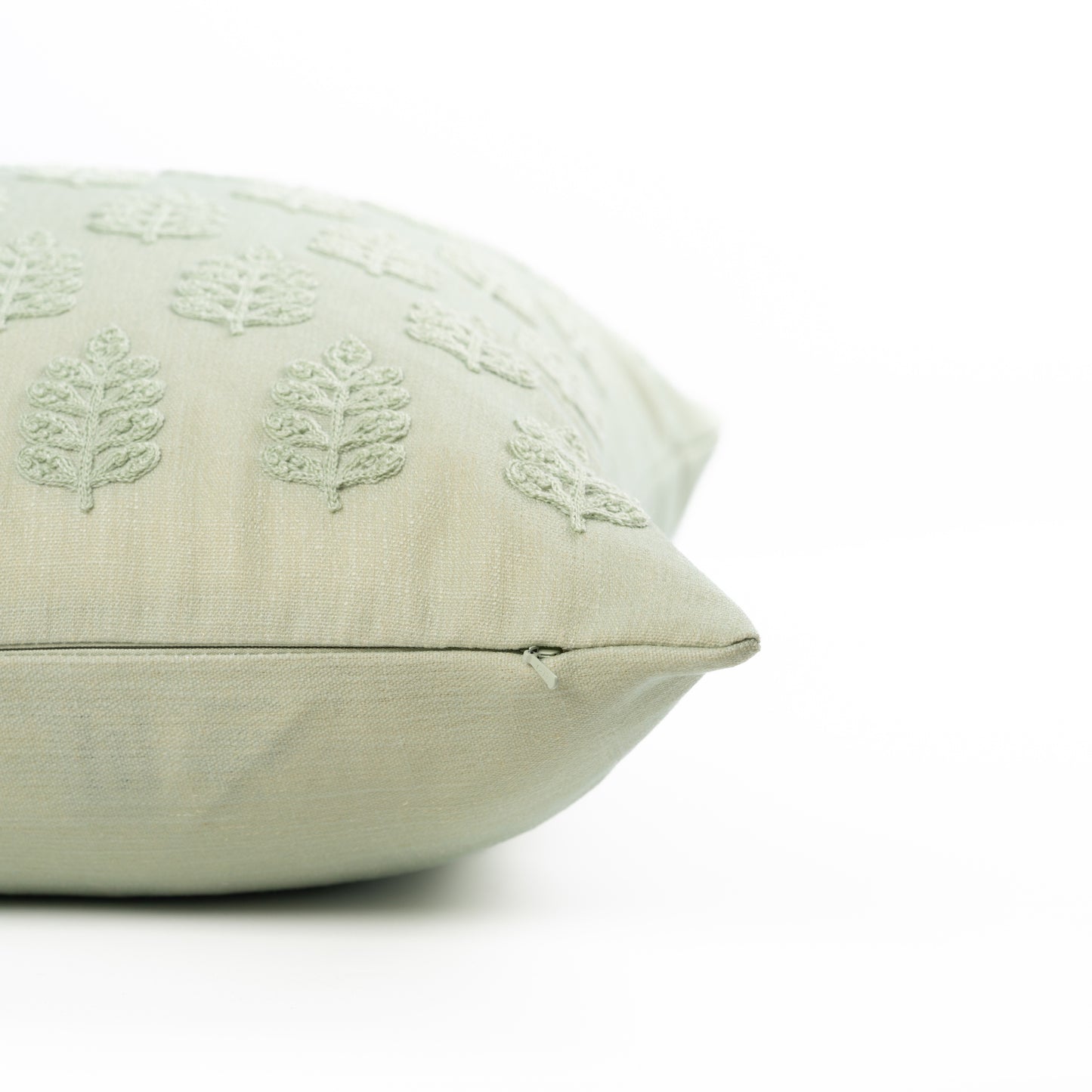 Marigny Indoor Outdoor Throw Pillow Cover, Leaves, Light Green, 20"x20"