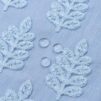 Marigny Indoor Outdoor Throw Pillow Cover, Leaves, Light Blue, 20"x20"