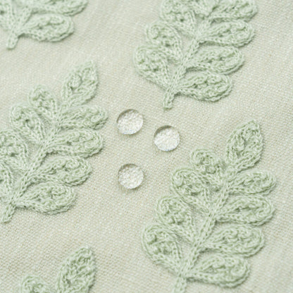 Marigny Indoor Outdoor Lumbar Pillow Cover, Leaves, Light Green, 12"x20"