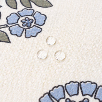 Avalora Indoor Outdoor Lumbar Pillow Cover, Block Print Hydrangea Flowers, Light Blue, 12"x20"