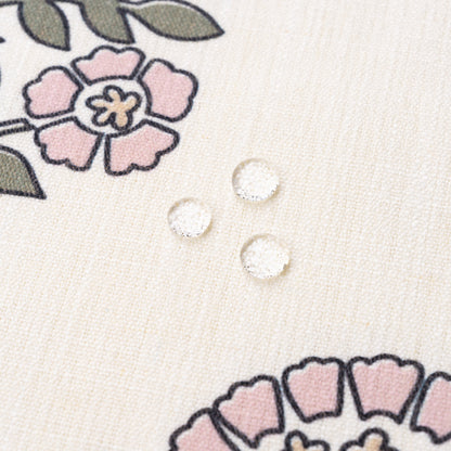 Avalora Indoor Outdoor Lumbar Pillow Cover, Block Print Hydrangea Flowers, Green Dark Rose, 12"x20"