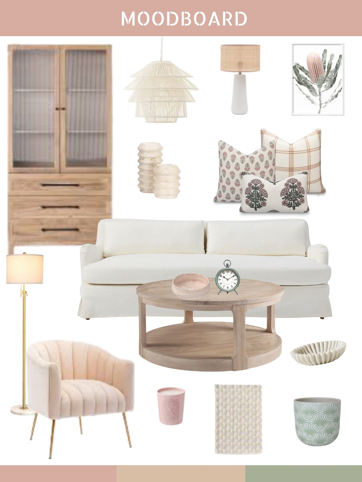 Avalora Indoor Outdoor Lumbar Pillow Cover, Block Print Hydrangea Flowers, Green Dark Rose, 12"x20"