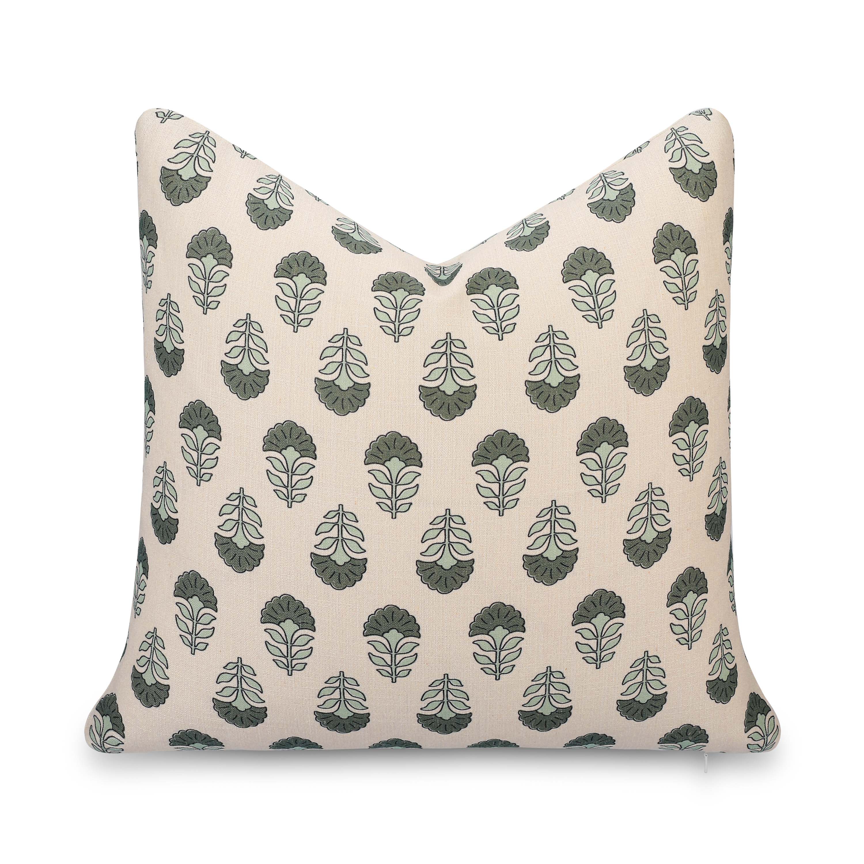 Classic Modern Indoor Outdoor Floral Pillow Cover, Monterra, Olive
