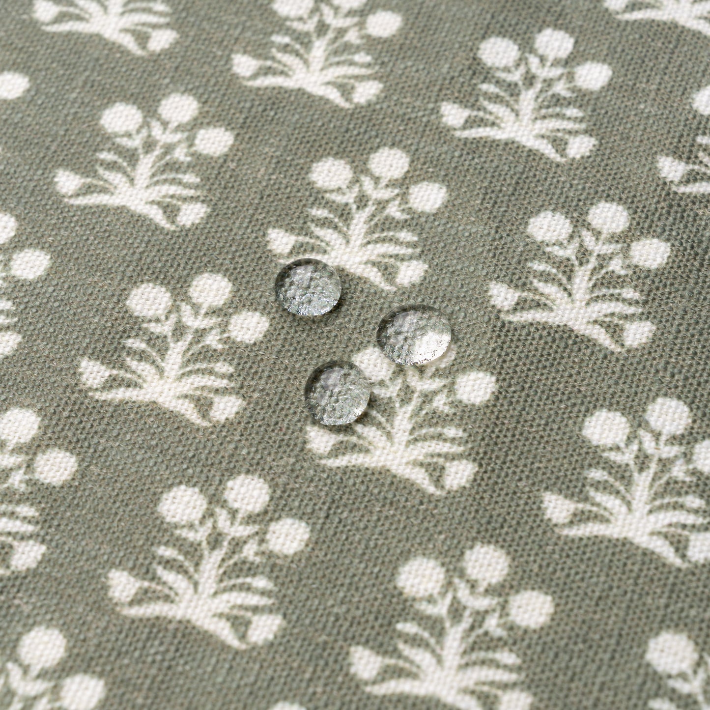 Florham Indoor Outdoor Throw Pillow Cover, Block Print Floral, Olive Green, 22"x22"