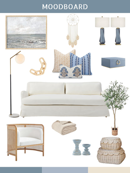 Roselith Indoor Outdoor Throw Pillow Cover, Floral and Leaves Geometric, Earth Tone Ivory Cream Tan, 20"x20"