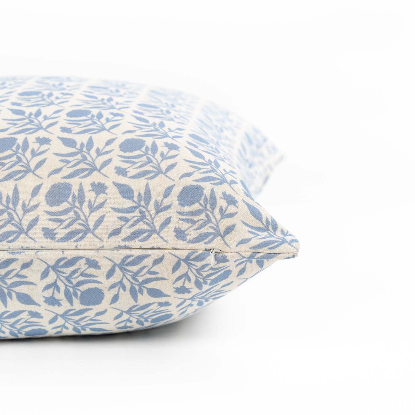 Roselith Indoor Outdoor Lumbar Pillow Cover, Floral and Leaves Geometric, Light Blue, 12"x20"
