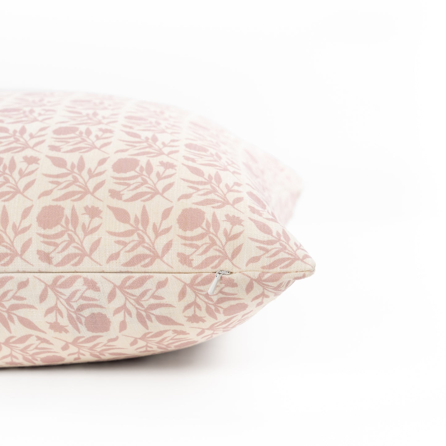 Roselith Indoor Outdoor Lumbar Pillow Cover, Floral and Leaves Geometric, Dark Rose, 12"x20"