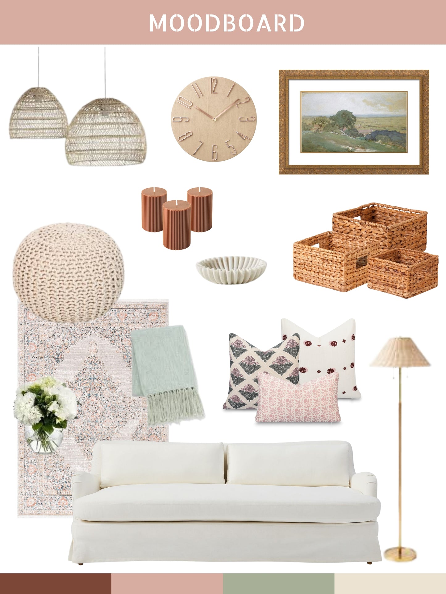 Roselith Indoor Outdoor Lumbar Pillow Cover, Floral and Leaves Geometric, Dark Rose, 12"x20"