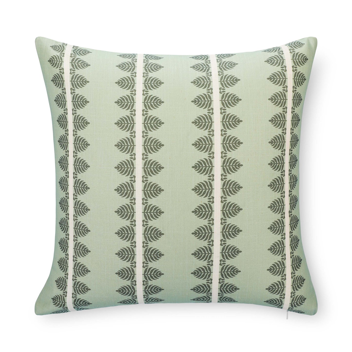 Vernaye Indoor Outdoor Throw Pillow Cover, Leaves Stripes, Olive Light Green, 20"x20"