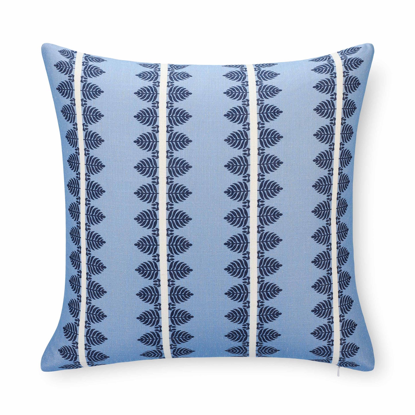 Vernaye Indoor Outdoor Throw Pillow Cover, Leaves Stripes, Dark Navy Blue, 20"x20"