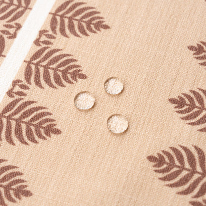 Vernaye Indoor Outdoor Lumbar Pillow Cover, Leaves Stripes, Earth Tone Cocoa Brown Tan, 12"x20"