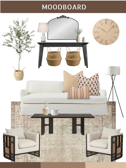 Vernaye Indoor Outdoor Lumbar Pillow Cover, Leaves Stripes, Earth Tone Cocoa Brown Tan, 12"x20"