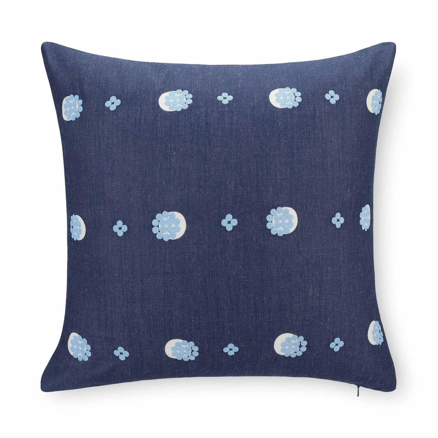 Carmelle Indoor Outdoor Throw Pillow Cover, Striped Dots, Dark Navy Blue, 20"x20"