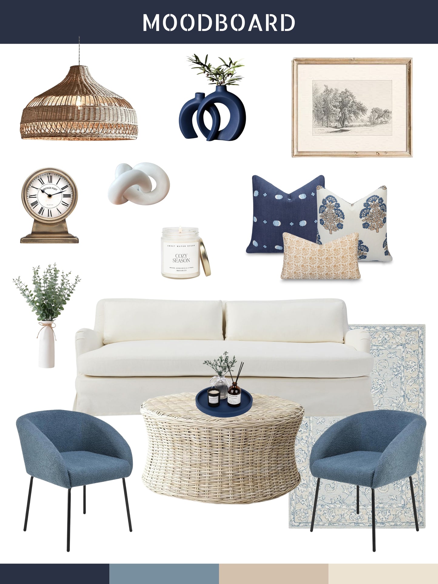 Carmelle Indoor Outdoor Throw Pillow Cover, Striped Dots, Dark Navy Blue, 20"x20"