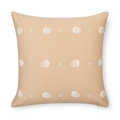 Carmelle Indoor Outdoor Throw Pillow Cover, Striped Dots, Earth Tone Tan Neutral, 20"x20"