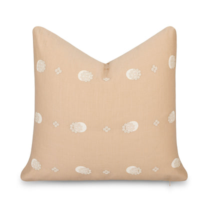 Carmelle Indoor Outdoor Throw Pillow Cover, Striped Dots, Earth Tone Tan Neutral, 20"x20"