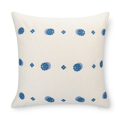 Carmelle Indoor Outdoor Throw Pillow Cover, Striped Dots, Blue Ivory Cream, 20"x20"