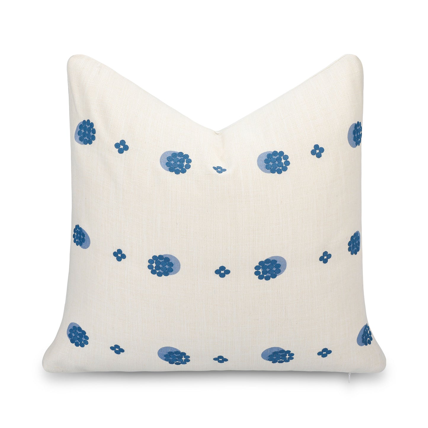 Carmelle Indoor Outdoor Throw Pillow Cover, Striped Dots, Blue Ivory Cream, 20"x20"